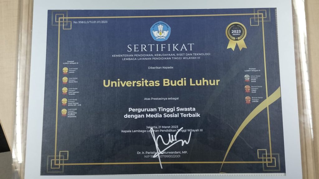 Universitas Budi Luhur Raih Penghargaan Kinerja Media Sosial Terbaik ...